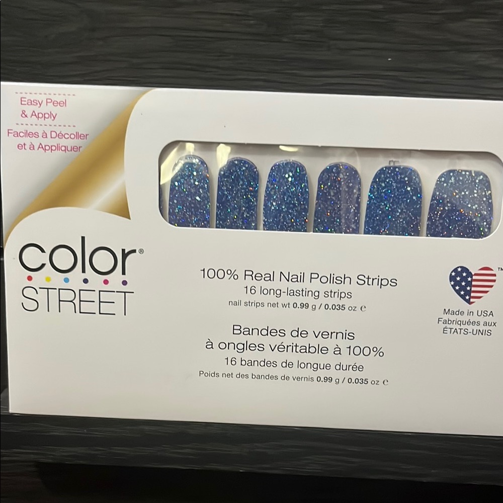 Color Street Sparkling Blue Nail Strips Renew Hope